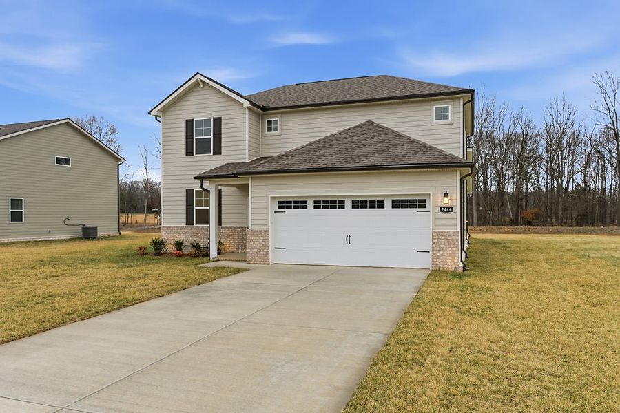 A house with a garage.