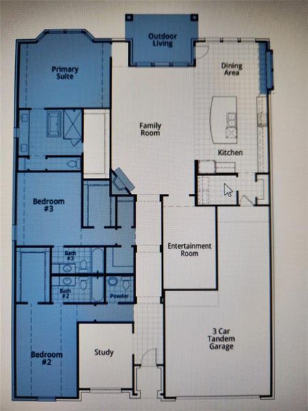 2D floor plan layout of this home in Wildflower Ranch, Justin, TX (Image 4).