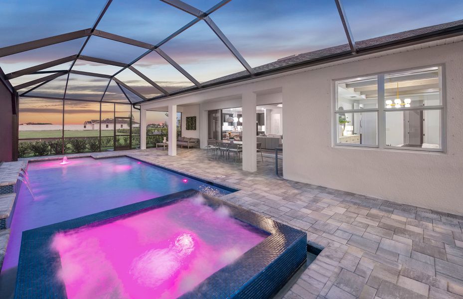 Screened-in pool and spa Screened-in pool and spa