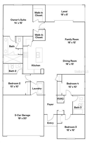 2D floor plan layout of this home in , Port Charlotte, FL (Image 3).