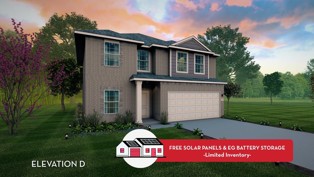 Representative exterior photo of a completed home built from the Trinity by CastleRock Communities in River Ranch Meadows, Dayton, TX (Image 1). Representative exterior photo of a completed home built from the Trinity by CastleRock Communities in River Ranch Meadows, Dayton, TX (Image 1).