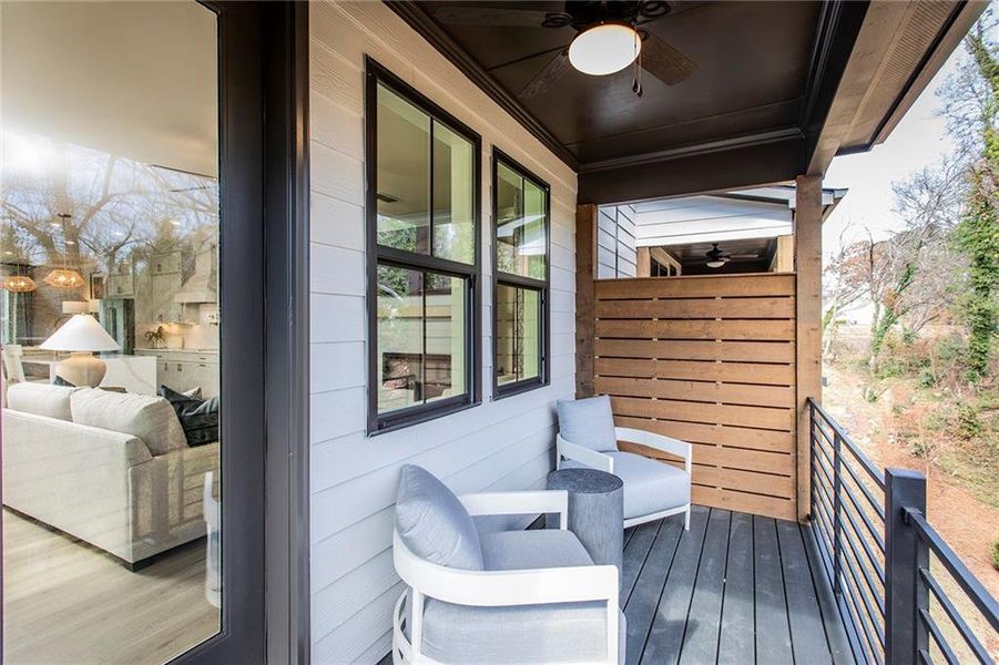 Exterior details and patio area of a home in The Groves at Myrtle: Myrtle Street, Roswell (Image 21).