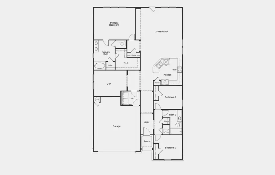 2D floor plan layout for the 2003 Modeled by KB Home in Briscoe Falls, Richmond, TX (Image 3).