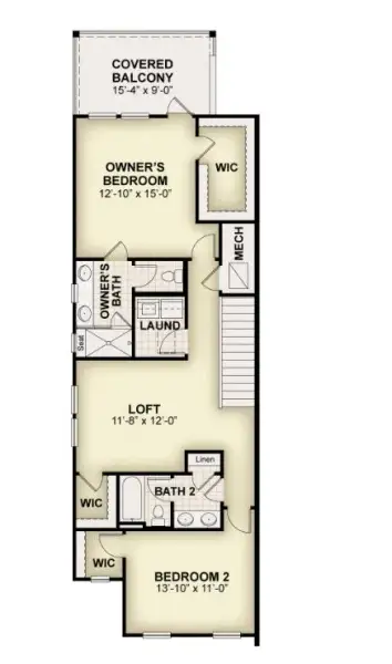 2D floor plan layout for the Franklin by Rockwell Homes in Harvest at Ovation - Townhomes, Winter Garden, FL (Image 53).
