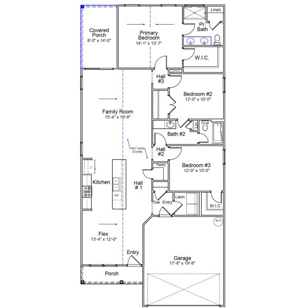 2D floor plan layout of this home in Hainer Place, Conway, SC (Image 3).