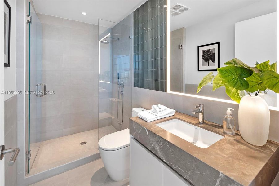 Furnished interior view inside a new home in , Miami Beach (Image 37).