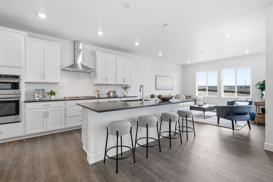 Furnished interior view inside a new home in Trailstone, Arvada (Image 5). Furnished interior view inside a new home in Trailstone, Arvada (Image 5).