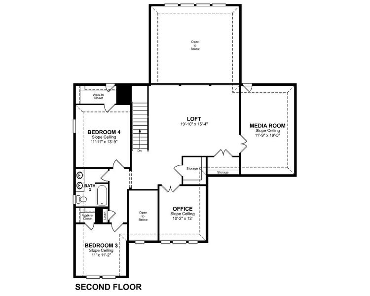 2D floor plan layout for the Lockhart by Beazer Homes in ARTAVIA, Conroe, TX (Image 4). 2D floor plan layout for the Lockhart by Beazer Homes in ARTAVIA, Conroe, TX (Image 4).