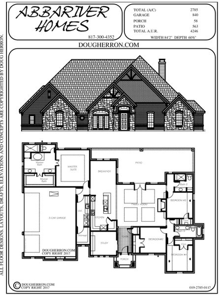 2D floor plan layout for the 019-2785-0117 by Abba River Homes in Stanford Estates, Springtown, TX (Image 3). 2D floor plan layout for the 019-2785-0117 by Abba River Homes in Stanford Estates, Springtown, TX (Image 3).