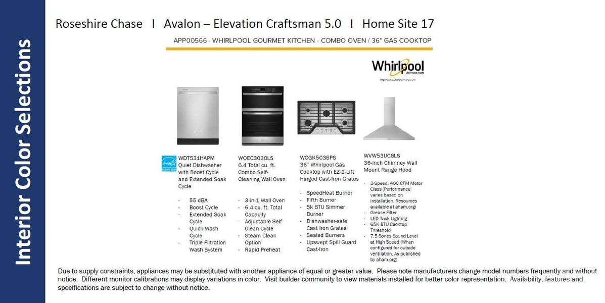 APPLIANCES - Different monitor calibration may display variations in color
