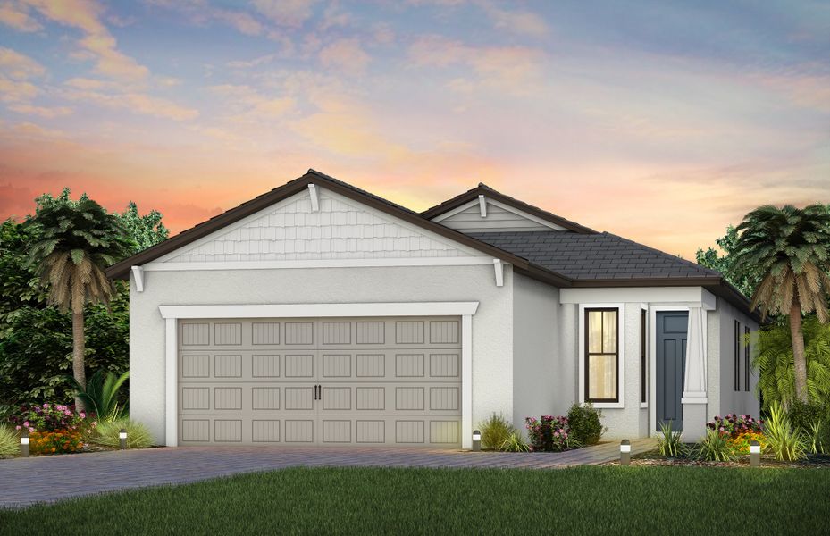 Representative exterior photo of a completed home built from the Flagstone by Del Webb in Del Webb Naples, Ave Maria, FL (Image 15).