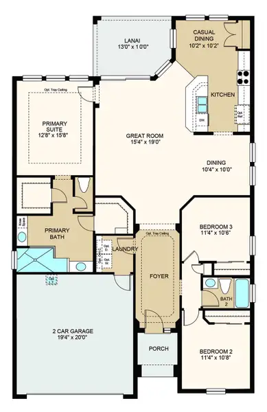 2D floor plan layout of this home in Timber Ridge, Plant City, FL (Image 2). 2D floor plan layout of this home in Timber Ridge, Plant City, FL (Image 2).