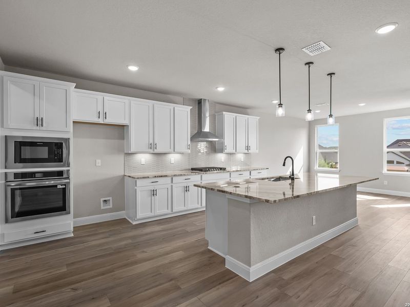 Furnished interior view inside a new home in Potranco Oaks, Castroville (Image 6).