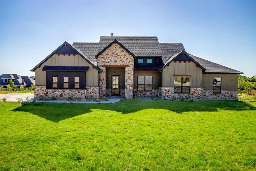 Representative exterior photo of a completed home built from the The Luke by Elmwood Custom Homes in Ranch at Stone Hill, Waxahachie, TX (Image 4).