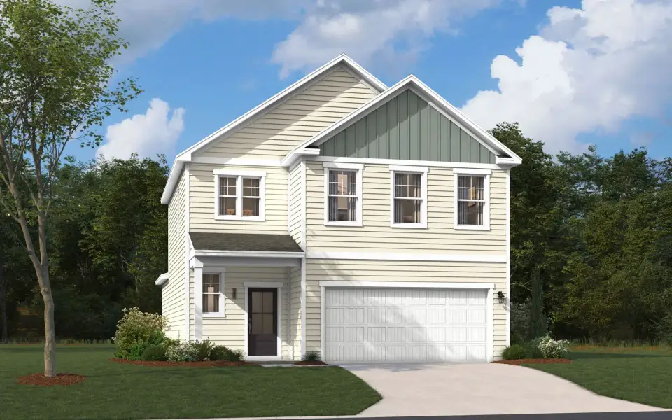 Representative exterior photo of a completed home built from the The Rainey by Stanley Martin Homes in Bell Meadows, Winnabow, NC (Image 38). Representative exterior photo of a completed home built from the The Rainey by Stanley Martin Homes in Bell Meadows, Winnabow, NC (Image 38).