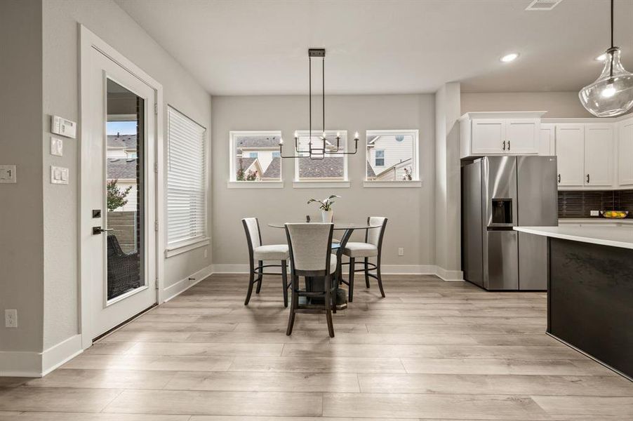 Furnished interior view inside a new home in HomeTown Garden, North Richland Hills (Image 5). Furnished interior view inside a new home in HomeTown Garden, North Richland Hills (Image 5).