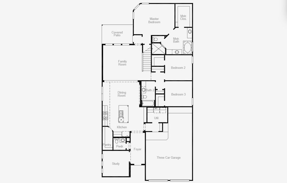 2D floor plan layout for the Farnsworth by Coventry Homes in Dominion of Pleasant Valley 50', Wylie, TX (Image 3).