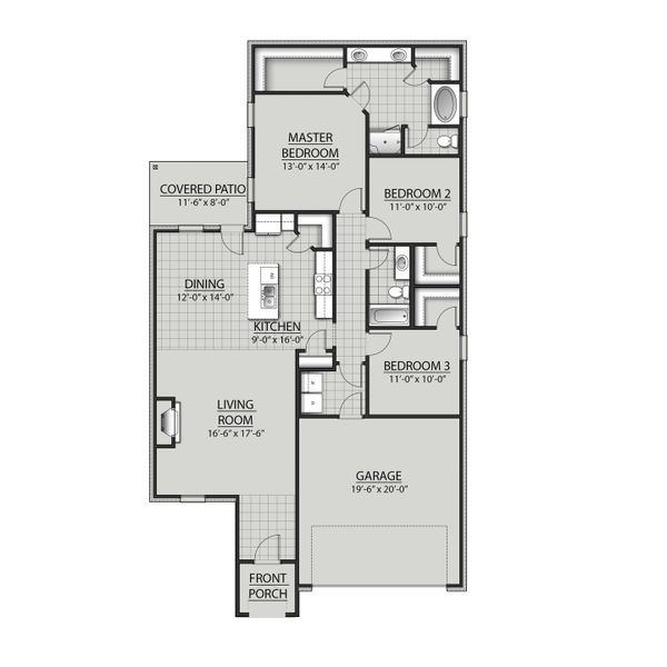 2D floor plan layout for the Davis II A by DSLD Homes in Longleaf, Lumberton, TX (Image 2). 2D floor plan layout for the Davis II A by DSLD Homes in Longleaf, Lumberton, TX (Image 2).