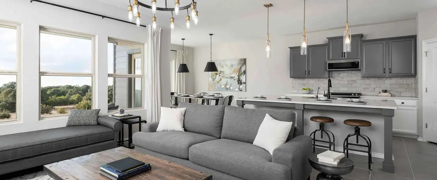 Representative furnished interior of a home built from the Kennedy by Ashton Woods in Hennersby Hollow, San Antonio (Image 5).