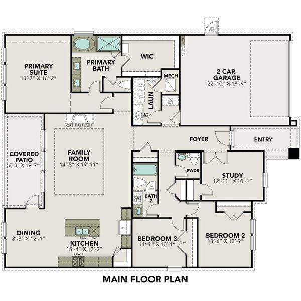 2D floor plan layout of this home in Lago Mar, Texas City, TX (Image 5).