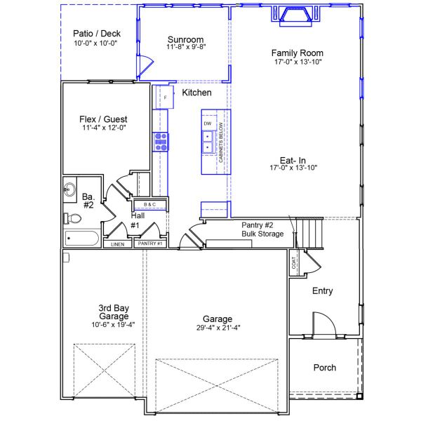 2D floor plan layout of this home in Windsor Forest, Anderson, SC (Image 2).
