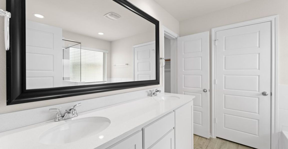 Representative exterior photo of a completed home built from the Austin by Impression Homes in Keeneland, Aubrey, TX (Image 15).