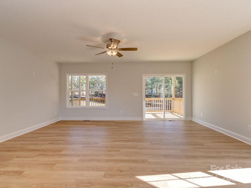 great room with access to the covered rear porch