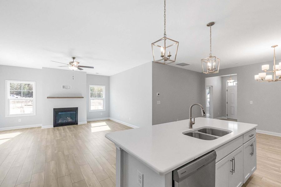 Representative furnished interior of a home built from the Weymouth by Caviness & Cates Communities in Bartlett Manor, Youngsville (Image 128).