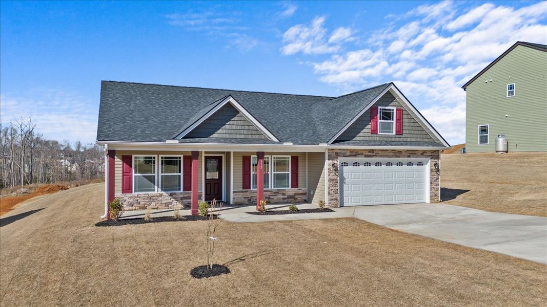 Representative exterior photo of a completed home built from the Brentwood by Enchanted Homes in Mills Gin, Campobello, SC (Image 15).