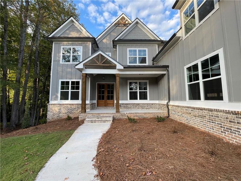 Front exterior of a new home in , Pendergrass, GA, highlighting curb appeal (Image 24).