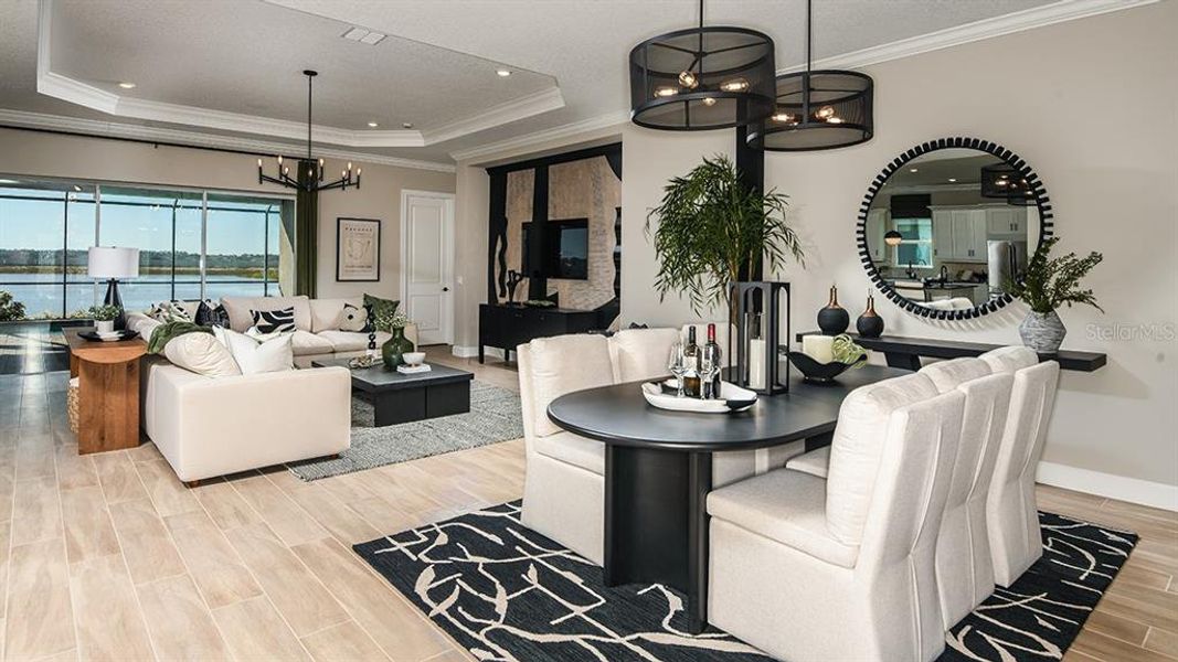 Furnished interior view inside a new home in Esplanade at Center Lake Ranch, St. Cloud (Image 6). Furnished interior view inside a new home in Esplanade at Center Lake Ranch, St. Cloud (Image 6).