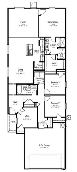 2D floor plan layout of this home in Highland Ridge, New Braunfels, TX (Image 3). 2D floor plan layout of this home in Highland Ridge, New Braunfels, TX (Image 3).