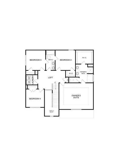 2D floor plan layout for the The Wakefield by Direct Residential Communities in Maddox Road, Morrow, GA (Image 4).
