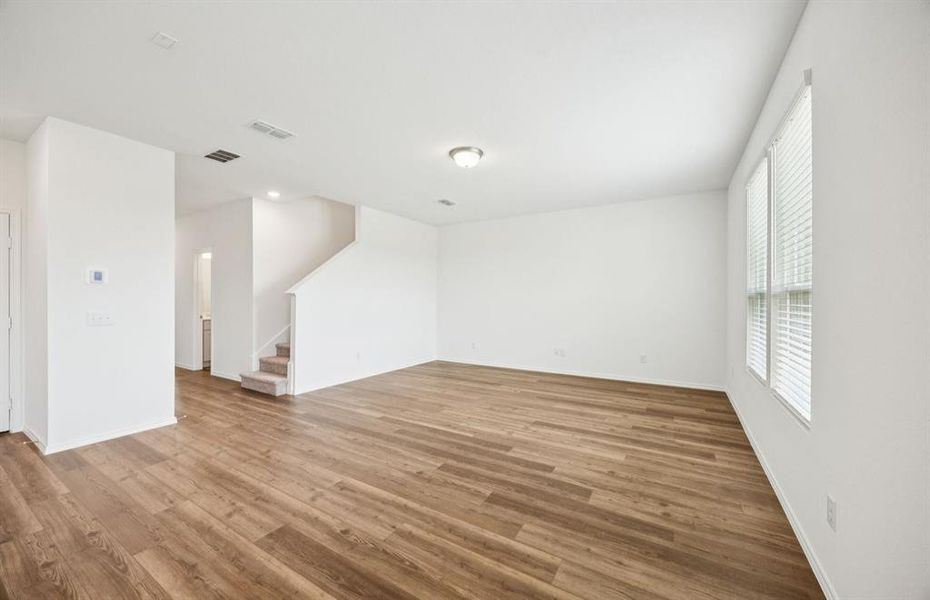 Spacious gathering room with large windows Spacious gathering room with large windows