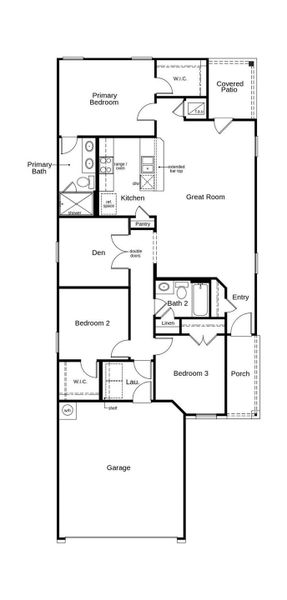 2D floor plan layout of this home in Salerno - Heritage Collection, Round Rock, TX (Image 4).