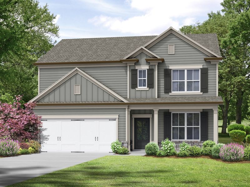 Representative exterior photo of a completed home built from the The Baxley by My Home Communities in Robins Estates, Warner Robins, GA (Image 2). Representative exterior photo of a completed home built from the The Baxley by My Home Communities in Robins Estates, Warner Robins, GA (Image 2).