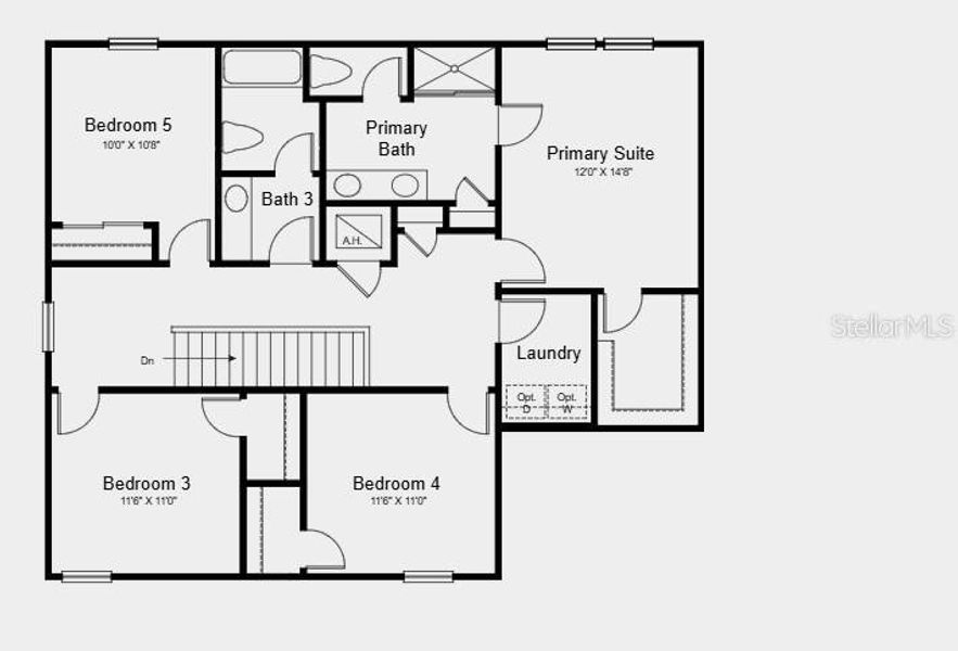 2D floor plan layout of this home in Palm Wind, Hudson, FL (Image 4).