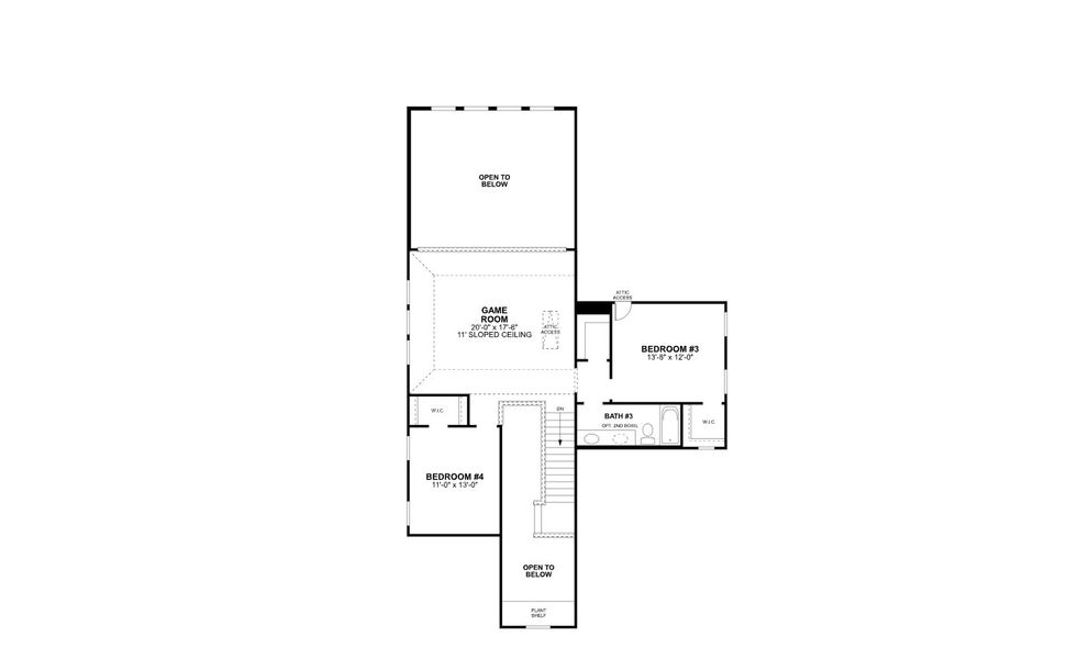 2D floor plan layout of this home in Lily Creek at Sutton Fields, Aubrey, TX (Image 5).