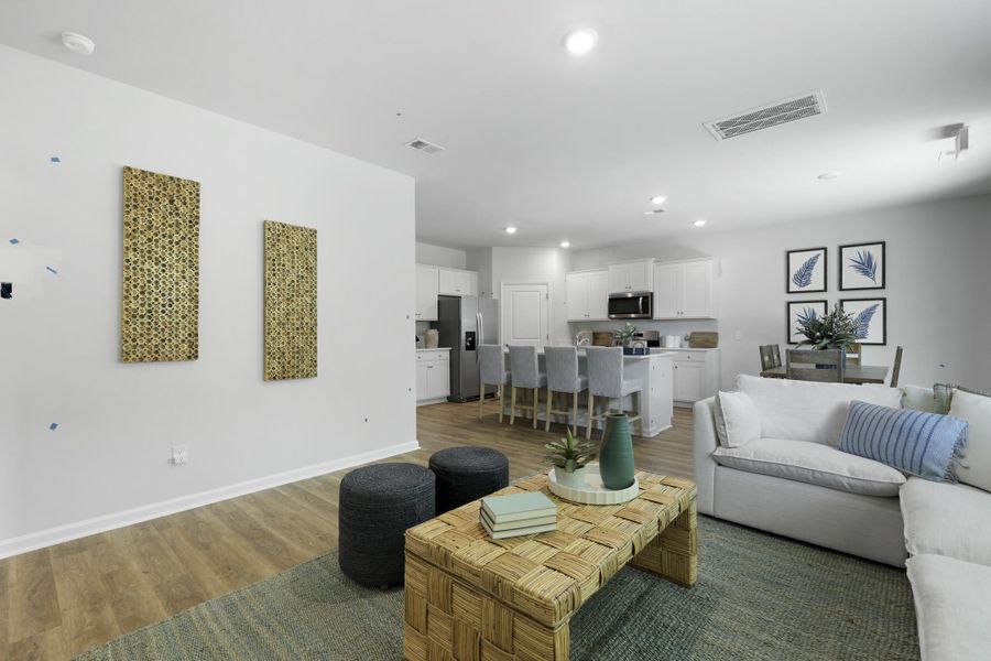 Furnished interior view inside a new home in The Cove at Mallard Crossing, Summerville (Image 19). Furnished interior view inside a new home in The Cove at Mallard Crossing, Summerville (Image 19).