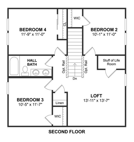2D floor plan layout for the Silver Maple II by K. Hovnanian® Homes in Bergamo, Katy, TX (Image 5). 2D floor plan layout for the Silver Maple II by K. Hovnanian® Homes in Bergamo, Katy, TX (Image 5).