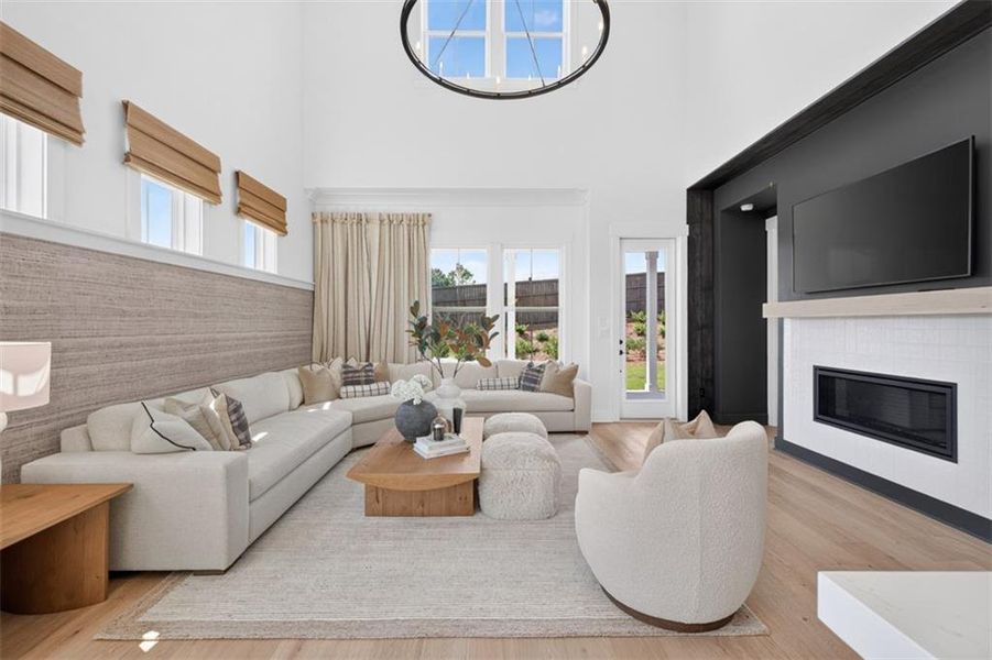 Furnished interior view inside a new home in Villages at Sharon Springs, Cumming (Image 40).
