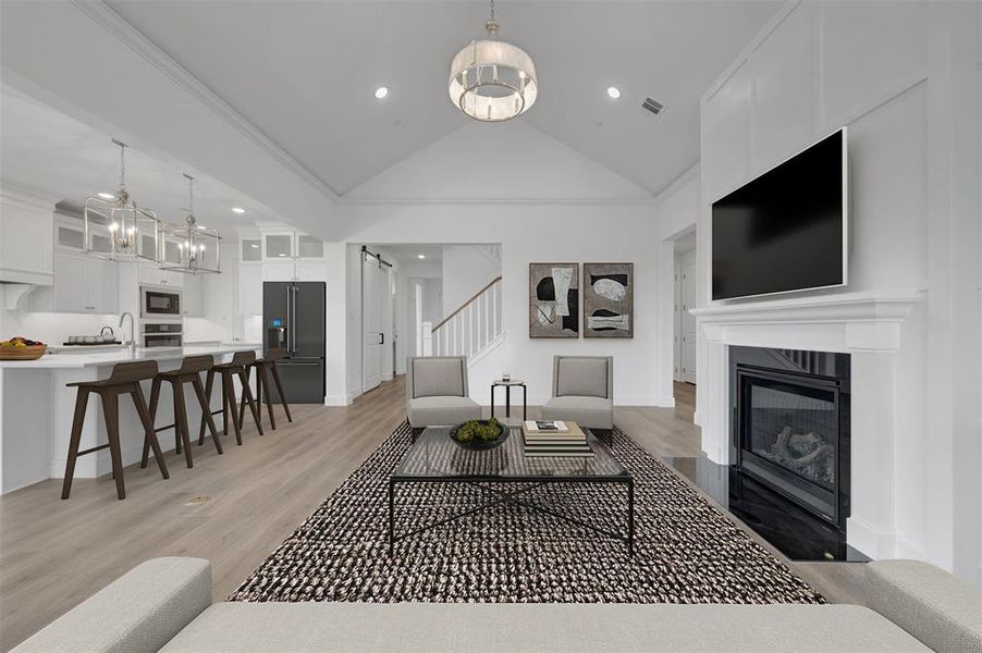 Furnished interior view inside a new home in Kreymer at the Park, Wylie (Image 12).