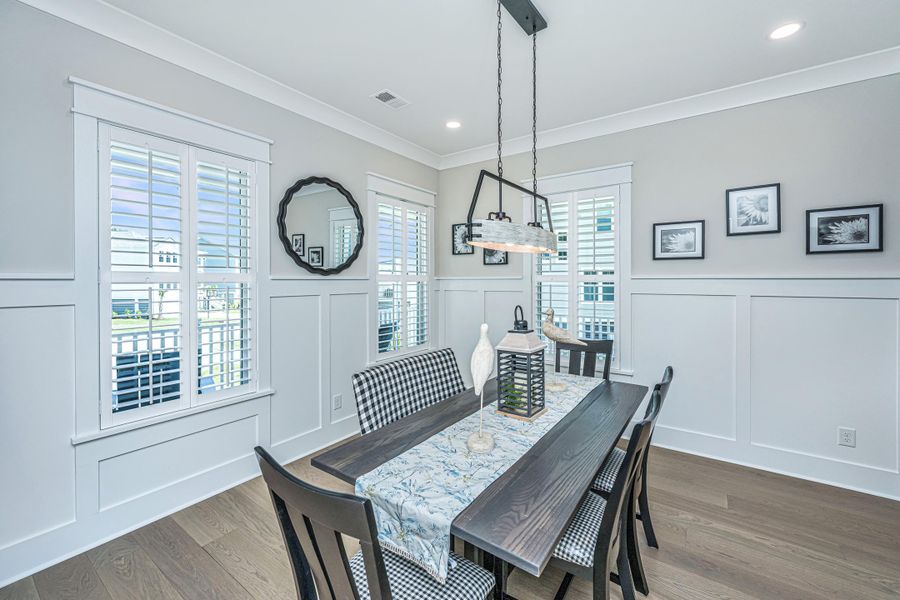 Furnished interior view inside a new home in Overlook at Copahee Sound, Awendaw (Image 42).