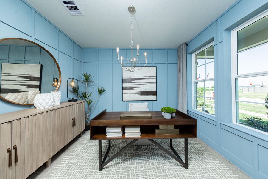 Study. Representative model home photos shown for illustrative purposes only. Actual home, features, and finishes may vary. Home is currently under construction.