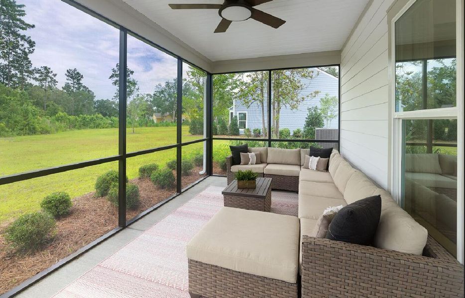Exterior details and patio area of a home in Sea Island Preserve, Johns Island (Image 2).