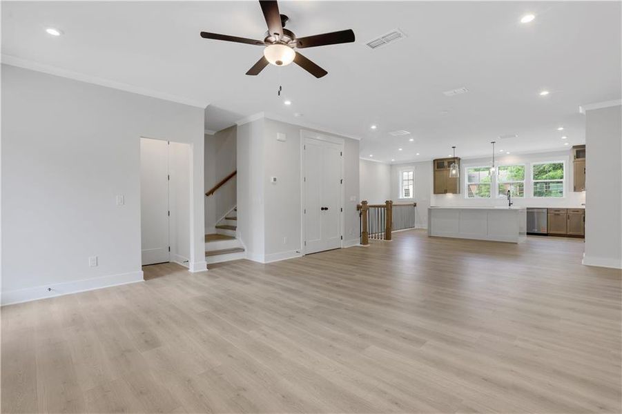 Spacious, unfurnished interior of a new home in The Groves at Myrtle, Roswell (Image 32). Spacious, unfurnished interior of a new home in The Groves at Myrtle, Roswell (Image 32).