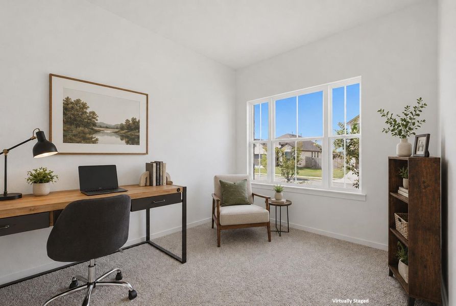 Furnished interior view inside a new home in , Manor (Image 30).
