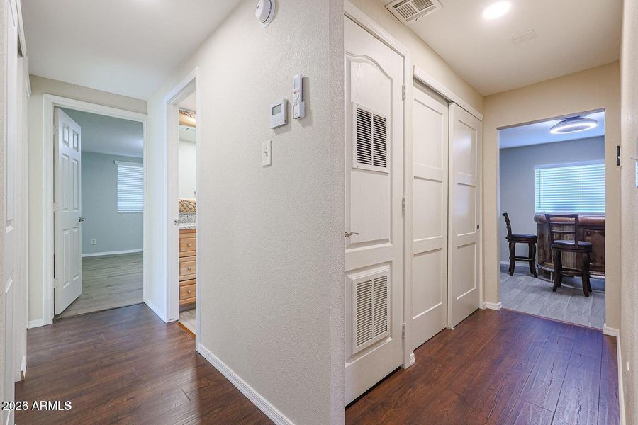 Inside laundry closet