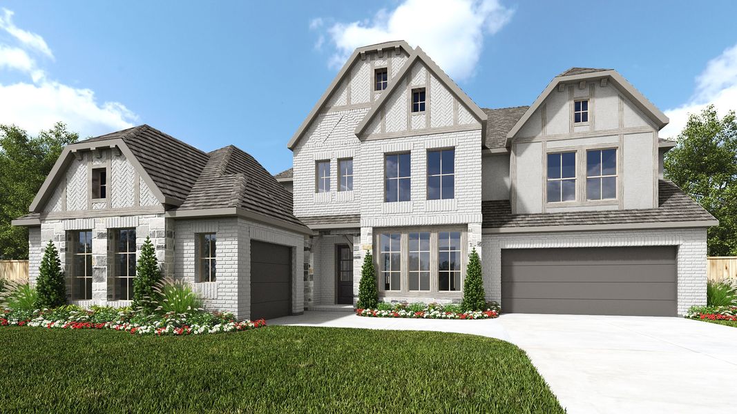 Representative exterior photo of a completed home built from the 4036W by Perry Homes in Santa Rita Ranch - Eldorado, Liberty Hill, TX (Image 7).