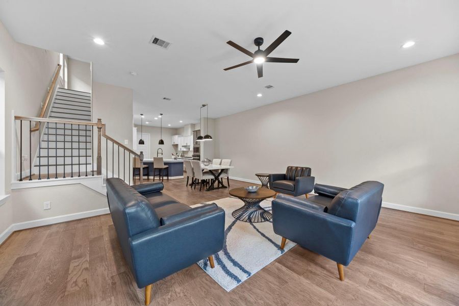 Elegant living space offering clean lines, natural light, and a layout that maximizes both function and flow. Image depicts home as-is.